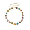 Collar de diamantes de colores nuevo de primavera y verano para mujer, cadena para el cuello de diseño de nicho de alta calidad, todo a juego, exquisita cadena de clavícula de dopamina