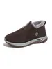 Zapatos de Algodón de Invierno 2026 para Mujer de Mediana Edad y Mayores, con Felpa y Engrosados, Suela de Montañismo, Zapatos de Algodón Cálidos, sin Cordones, Suela Plana, Botas de Nieve