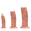 Juguete para adultos, consolador simulado, pene realista de carne suave de silicona, masturbador de empuje manual para mujeres