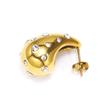 Aretes colgantes de moda personalizados ins europeos y americanos con diamantes incrustados, aretes brillantes de acero inoxidable de alta calidad chapados en oro de 18 quilates para mujer, venta al por mayor