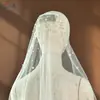 Youlapan V135 Vestido de Novia de Boda de Lujo Hecho a Mano con Perlas y Pedrería, Velito Corto Súper de Hada para Registro de Matrimonio