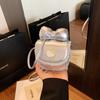 Bolsa Transversal Mini Fofa Infantil Bolinhas Laço Estilo Coreano Nicho Moda Versátil Princesa Feminina Bolsa para Batom