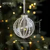 Bola de Plástico Transparente de 8 cm Bola de Navidad Rayada con Purpurina Perla Blanca Bola Colgante Decoración de Árbol de Navidad Arreglo de Escena