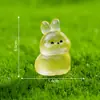Conejo creativo que brilla en la oscuridad, decoración DIY de paisaje en miniatura, pequeñas manualidades de resina para escritorios e interiores de automóviles
