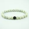 Pulsera de Ágata Negra Mate Pulsera de Pino Blanco Piedra Volcánica Pulsera para Hombres Europea y Americana Pulsera de Pareja Negra y Blanca Se Vende Regalos