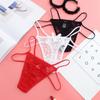 Lencería Fina de Encaje para Mujer Transparente Jacquard Sexy Ropa Interior Fina para Mujer Tanga de Tirante Delgado de Cintura Baja 6812