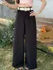 ShengduDesconto por tempo limitado: Design segmentado simples e elegante, calça casual reta de perna larga, que emagrece e valoriza o corpo.