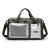 Bolsa de ginástica com separação para roupas secas e molhadas, bolsa de viagem de grande capacidade, bolsa de natação transfronteiriça, bolsa de armazenamento para viagens curtas em cores contrastantes, mala de viagem
