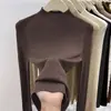 Estilo Nuevo Otoño e Invierno Suéter de Punto Suave tipo Cera de Cuello Medio para Mujer Ajustado Delgado de Punto Medio Camisa Base