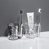 Taza de enjuague bucal de lujo moderno, Portacepillos de dientes para pareja, Taza de lavado, Herramientas dentales para el hogar, Diseño estético de onda de agua