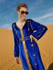 [Pedido] Ba7010 Nuevo Vestido de Fiesta Largo de Terciopelo Azul Zafiro Diamante de Vidrio Hecho a Mano