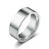 Anillo de Acero Inoxidable Brillante Liso Biselado por Dos Lados Patrón de Grabado Negro Mate Personalidad Anillo Anillo