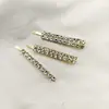 Conjunto de 3 presilhas de cabelo de um caractere para franja, estilo europeu e americano, moda versátil, presilha de cabelo com strass, presilha lateral simples, conjunto de presilhas para mulheres