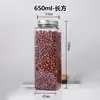 Frasco Cuadrado de 500ml para Almacenamiento Granos Botella de Almacenamiento para Cocina Frasco Sellado para Alimentos Frasco de Plástico Botella Vacía Personalización