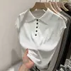 Estilo Coreano Estilo Preguiçoso Azul Dopamina Gola Lapela Manga Curta Malha para Mulheres Verão 2025 Novo Top Único e Bonito