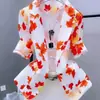 Nueva Chaqueta Exterior Ligera de Punto Estilo Pequeño para Mujer, Corta, Protectora del Sol, Estampada, Ajustada, Traje Exterior