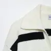 Suéter de Punto Rayado Blanco y Negro con Cuello en V Simple Versátil Moda Nueva Primavera 2026 AliExpress Transfronterizo
