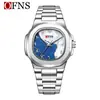 Reloj de Pulsera Ofns con Esfera de Números Árabes para Hombre, Resistente al Agua, de Negocios, Simple, Doble Esfera, Exclusivo para Oriente Medio, Reloj de Cuarzo