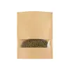 Bolsa con Sello Ziplock de Fondo Plano para Ventana Bolsa de Papel Kraft con Sello Bolsa para Empaque de Carne Seca Alimentos Se Puede Imprimir con Logo