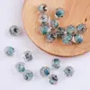Contas de vidro transparentes com núcleo de açúcar de 10/12 mm, contas perfuradas com gradiente de cor, acessórios para pulseira faça você mesmo