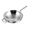 Olla de Acero Inoxidable Wok Sartén Antiadherente Doméstica Sartén para Freír Sin Recubrimiento Engrosada Especial para Estufa de Gas Cocina de Inducción Wok Especial