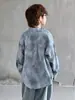 Camisa de Manga Longa de Primavera para Meninos, Camisa Tie-Dye Infantil com Gola Reversível, Jaqueta Fina Casual para Meninos