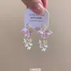 Pendientes de Flor Coloridos Dopamina Lindos Dulces Femeninos Corazón Pendientes Moda Nicho Diseño Versátil Pendientes Mayoreo