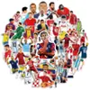 50 Piezas de Pegatinas de Graffiti de Estrellas del Fútbol del Mundial para Decorar Maletas, Botellas de Agua, Patinetas, Pegatinas Personalizadas Impermeables Transfronterizas
