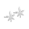 S999 pura prata escovada superfície fosca Maple Leaf orelhas tachas japonesa e coreana moda banhada a ouro brincos leves de luxo