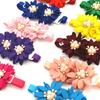 Nueva Mascota Hecho a Mano Flor de Cabeza Lazo Pajarita Dos Flores Más Perla y Diamante Accesorios Gato Perro Ajustable