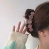 ¡Toca doncella! Pinza Transparente Rosa Durazno Primavera Nueva Chica Suave Japonesa Dulce Horquilla Pinza de Tiburón Accesorios para el Cabello