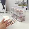 Caja de almacenamiento de uñas portátil, transparente, a prueba de polvo, apilable, organizador de herramientas para uñas, cesta para exhibición de estilo de producto terminado de pieza falsa, caja grande