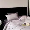 Conjunto Luxuoso de 4 Peças Jacquard 100S Algodão Integral Cetim Algodão de Fibra Longa, Capa de Edredom de Algodão Puro Sedosa, Lençol de Cima e Lençol com Elástico
