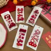 Pinza Roja Japonesa y Coreana para el Año Nuevo Infantil Accesorio para el Cabello de Bebé con Lazo de Dibujos Animados Conjunto Versátil para Niñas Adorno para el Cabello Pinza para el Cabello