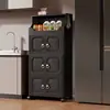 Armario de almacenamiento sin instalación, armario de almacenamiento multicapa para uso doméstico, con estante superior, armario plegable, armario de plástico para snacks, armario de almacenamiento