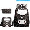 Producto Nuevo 2024 Temporada Escolar Transfronteriza Set de Tres Piezas Kuromi Mochila Bolso Cruzado Estuche para Lápices Mochila Escolar para Estudiantes