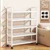 Zapatero Simple, Gabinete de Zapatos de Múltiples Niveles para Uso Doméstico, Estante de Almacenamiento Multifuncional Móvil para la Entrada, Zapatero Debajo de la Mesa del Dormitorio