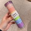 24 Bandas para el Cabello de Color Arcoíris sin Costura, Cuerda para Atar el Cabello, Anillo de Toalla Elástico, Correa para el Cabello Duradera para Niños, Pasetail