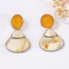 Para Transfronterizos Franceses Retro Elegantes Elegantes Aleación Resina Geométricos Pendientes de Botón Versátiles Diarios Pendientes de Mujer