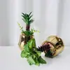 Estilo Luxo Leve Árvore Pequena Banhada a Ouro, Planta Verde Artificial, Decoração de Mesa para Casa, Escritório, Restaurante, Hotel, Pequeno Ornamento
