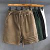 Design de Três Listras Shorts Esportivos Casuais de Alta Qualidade e Peso Pesado Calças Masculinas Verão Solto Calças Cinco Pontos Calças de Moletom Americanas