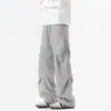 Moda Masculina Nueva Primavera Color Sólido Diseño Plisado Estilo Americano Algodón Paracaidista Casual Pantalones de Chándal