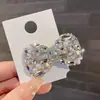 Presilha de Cabelo Laço com Strass Coreano para Mulheres, Acessório de Cabelo Exquisito de Luxo Leve para Franja e Cabelo Lateral