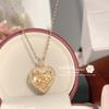 Anillo de circonita princesa Love con gema de amor, estilo camelia, combina con todo, bañado en oro brillante para mujer