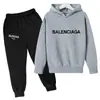 Temporada 9 de Estación Independiente 2024 Conjunto de Sudadera con Capucha para Niños Marca de Moda Letra BALENCIA Estilo Urbano Forro Polar Wei Yi Tong T