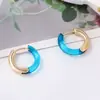 Pendientes Redondos Retro de Dos Tonos Empalmados, Grandes y Pequeños, Europeos y Americanos, Transfronterizos, Simples y de Moda, Versátiles para el Uso Diario para Mujeres