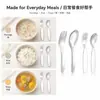 Cuchara y Tenedor de Acero Inoxidable 316 Vajilla Suplemento Alimenticio para Bebés Tenedor de Comedor Casero Cuchara de Comedor Tenedor de Frutas Cuchara de Alimentación Cuchara de Postre