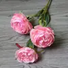Flor de Simulación 3 Peonías Flor Falsa Melaleuca Té de Belleza Rosa Decoración del Hogar Planta de Simulación Flor Falsa de Boda Louren