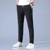 Pantalones de Seda de Hielo para Hombre Verano Delgados Casual de Negocios Elásticos Transpirables Pierna Recta Tallas Grandes Pantalones de Seda de Hielo para Hombre Verano Delgados