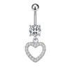 Comercio electrónico transfronterizo más vendido anillo para el ombligo con forma de corazón de cobre incrustado con circonita anillo para el ombligo joyería de piercing corporal europea y americana venta al por mayor en línea